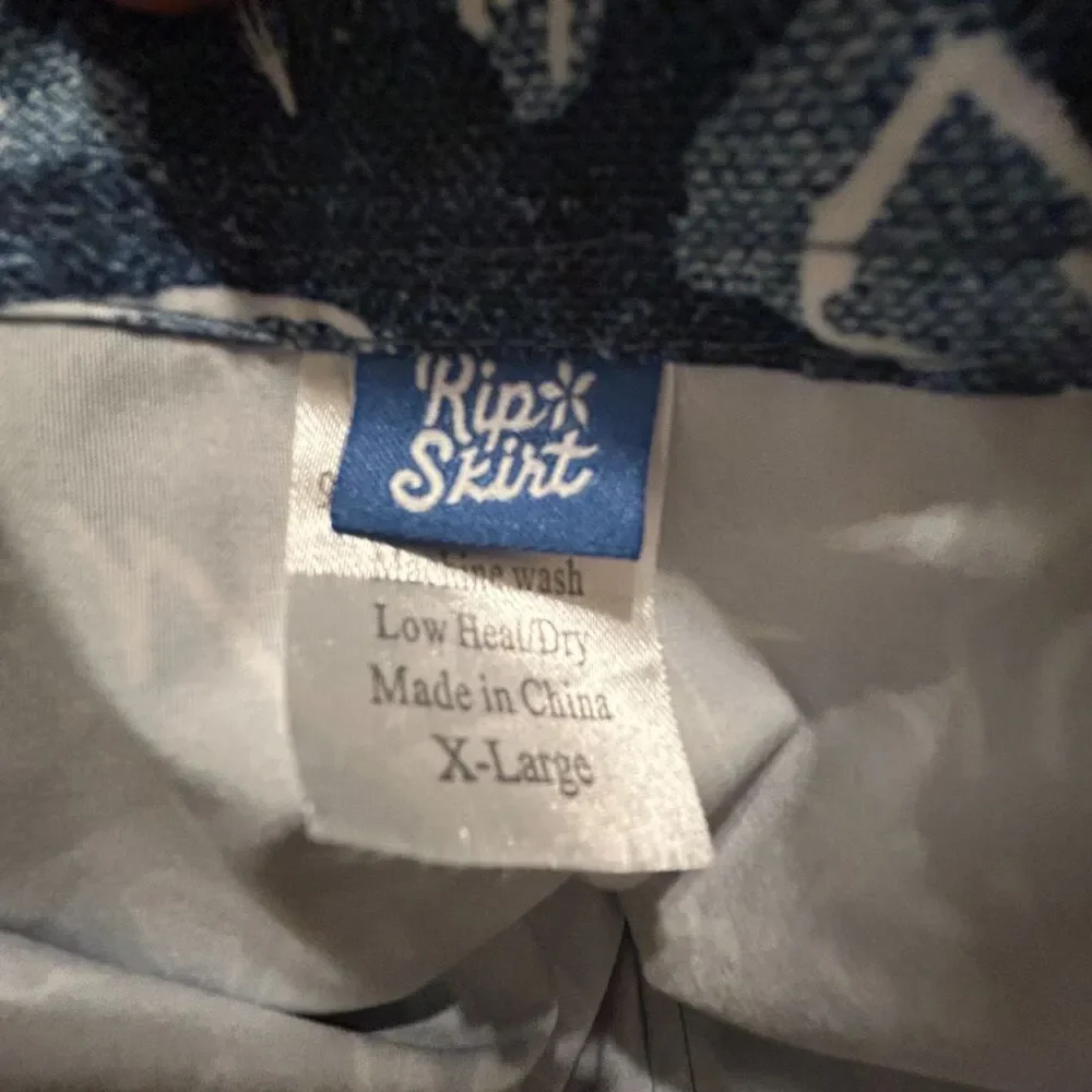 RipSkirt Hawaii Floral Wrap Skirt Womens XL Length 1 Mini Blue White Floral